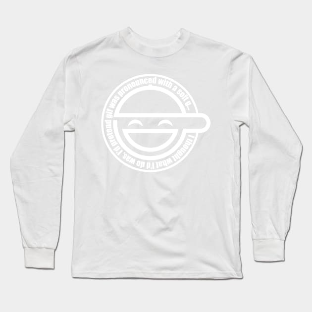 Laughing Man Gif (white) Long Sleeve T-Shirt by YMMVSPSFD